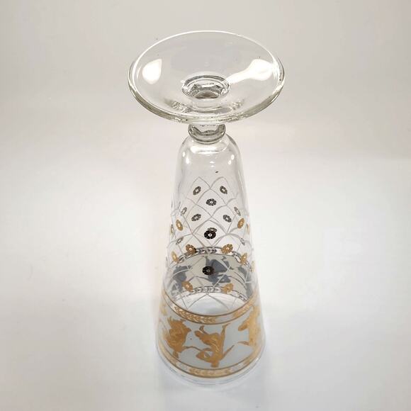 Set of 4 Vintage Aldon Greek Goddess Gold Atomic Barware Pilsner Glasses | MCM - Picture 10 of 12